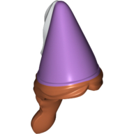 Cheveux et chapeau, tresse, cône lavande moyen avec motif imprimé ruban blanc (Hair and Hat, Braid, Medium Lavender Cone with White Ribbon Print)