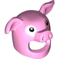 Visuel indicatif Rebrickable de Costume / Masque, Cochon aux yeux noirs motif imprimé (Costume / Mask, Pig with Black Eyes Print)