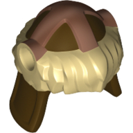 Visuel indicatif Rebrickable de Casque barbare avec motif de marques de fourrure beige et de cuivre (Helmet Barbarian with Tan Fur and Copper Markings Pattern)