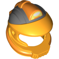 Espace casque avec tuyaux et calandre avec panneau de contrôle et des marques gris bleuté foncé et orange motif imprimé (Helmet Space with Pipes and Mouth Grille with Control Panel and Dark Bluish Gray and Orange Markings Print)