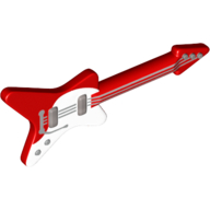 Visuel indicatif Rebrickable de Instrument de musique Guitare électrique 'ML' Type avec courbe blanc Pick Guard et cordes d'argent et Knobst (Musical Instrument Guitar Electric 'ML' Type with Curved White Pick Guard and Silver Strings and Knobst)