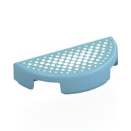 Visuel indicatif Rebrickable de Tuile ronde 1 x 2 demi-cercle avec surface turquoise foncée, motif imprimé points blancs (Tile Round 1 x 2 Half Circle with Dark Turquoise Surface, White Dots Print)