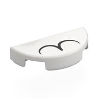Visuel indicatif Rebrickable de Tuile ronde 1 x 2 demi-cercle avec 2 demi-cercles noirs / Nez de chat imprimé (Tile Round 1 x 2 Half Circle with 2 Black Half Circles / Cat Nose Print)