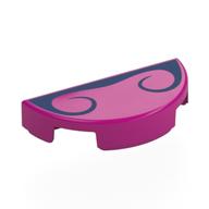 Visuel indicatif Rebrickable de Tuile ronde 1 x 2 demi-cercle avec barre de poignée bleu foncé Motif imprimé moustache (Tile Round 1 x 2 Half Circle with Dark Blue Handle Bar Moustache Print)