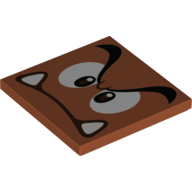 Visuel indicatif Rebrickable de Tuile 4 x 4 avec motif Goomba Face imprimé (Tile 4 x 4 with Goomba Face Print)