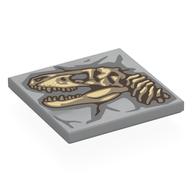 Visuel indicatif Rebrickable de Tuile 4 x 4 avec Squelette T-Rex beige/Rougeâtre en motif imprimé Rock (Tile 4 x 4 with Tan/Reddish Brown T-Rex Skeleton in Rock Print)