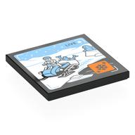 Visuel indicatif Rebrickable de Tuile 4 x 4 avec motif imprimé motoneige (Tile 4 x 4 with Snowmobile Print)