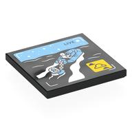Visuel indicatif Rebrickable de Tuile 4 x 4 avec motif imprimé radeau en caoutchouc (Tile 4 x 4 with Rubber Raft Rescue Print)