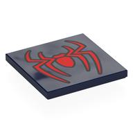Visuel indicatif Rebrickable de Tuile 4 x 4 avec motif imprimé araignée rouge (Tile 4 x 4 with Red Spider Print)