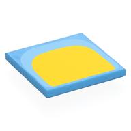 Visuel indicatif Rebrickable de Tuile 4 x 4 avec motif imprimé jaune/bleu clair (ventre) (Tile 4 x 4 with Yellow/Bright Light Blue Shape (Tummy) Print)