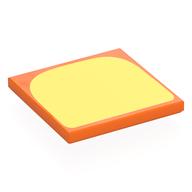 Visuel indicatif Rebrickable de Tuile 4 x 4 avec motif imprimé jaune clair (ventre) (Tile 4 x 4 with Bright Light Yellow Shape (Tummy) Print)
