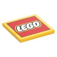 Visuel indicatif Rebrickable de Tuile 4 x 4 avec logo LEGO imprimé (Tile 4 x 4 with LEGO Logo Print)