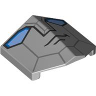 Visuel indicatif Rebrickable de Brique inclinée 33° 2 x 2 double / inversée avec motif imprimé visage robot/autobot (bumblebee) (Brick Sloped 33° 2 x 2 Double / Inverted with Robot/Autobot Face Print (Bumblebee))