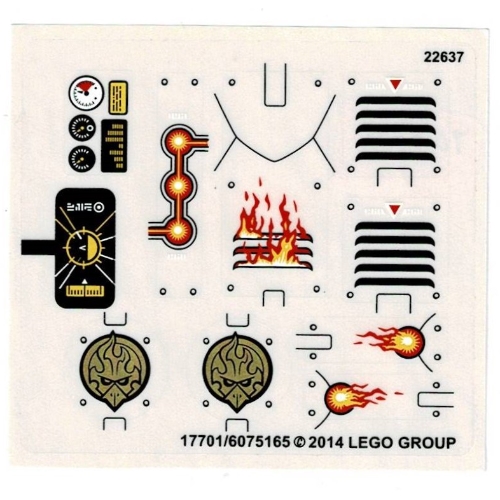 Visuel indicatif Rebrickable de Feuille d’autocollants pour le set 70142-1 (Sticker Sheet for Set 70142-1)