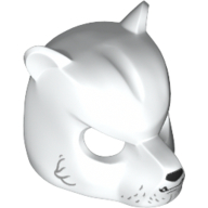 Masque Ours avec Nez Noir, Crocs et Fourrure Grise imprimé (Mask Bear with Black Nose, Fangs and Gray Fur Print)