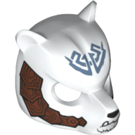 Visuel indicatif Rebrickable de Masque Ours avec nez noir, crocs, marquages tribaux et armure de cuivre avec motif imprimé Rivets (Mask Bear with Black Nose, Fangs, Tribal Markings and Copper Armor with Rivets Print)