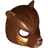 Masque ours avec des marques orange clair vif et la bouche et le nez motif imprimé (Mask Bear with Bright Light Orange Markings and Mouth and Nose Print)