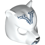 Masque ours avec nez noir, crocs, menton gris et marques tribales motif imprimé (Mask Bear with Black Nose, Fangs, Gray Chin and Tribal Markings Print)