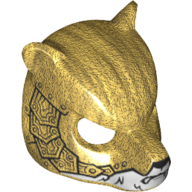 Visuel indicatif Rebrickable de Masque Ours avec Visage Blanc et Métallique Or Échelle Armure motif imprimé (Mask Bear with White Face and Metallic Gold Scaled Armor Print)