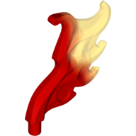 Visuel indicatif Rebrickable de Vague / flamme en forme d'aile arrondie avec barre avec motif jaune transparent marbré (Wave / Flame Rounded Wing Shaped with Bar with Marbled Trans Yellow Pattern)