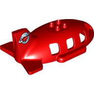 Visuel indicatif Rebrickable de Duplo avion taille moyenne fuselage supérieur avec queue avec avion encerclant globe (Duplo Airplane Midsize Fuselage Upper with Tail with Airplane Circling Globe)