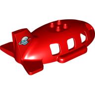 Visuel indicatif Rebrickable de Duplo avion taille moyenne fuselage supérieur avec queue avec avion encerclant globe imprimé horizontal (Duplo Airplane Midsize Fuselage Upper with Tail with Airplane Circling Globe Horizontal Print)