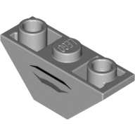 Visuel indicatif Rebrickable de Brique en pente inversée 45° 3 x 1 double avec 2 tenons ouverts bloqués avec ligne noir/gris bleu foncé (Brick Sloped Inverted 45° 3 x 1 Double with 2 Blocked Open Studs with Black/Dark Bluish Grey Line)