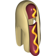 Hot Dog Costume avec Saucisse Rouge Foncé et Moutarde Jaune motif imprimé (Costume Hot Dog with Dark Red Sausage and Yellow Mustard Print)