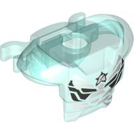 Espace armure minifigurine cravate avec protection des épaules et 2 attaches avec plaques d'armure gris foncé et blanc et ultra agents logo motif imprimé (Minifig Neckwear Armor Space with Shoulder Protection and 2 Clips with Dark Gray and White Armor Plates and Ultra Agents Logo Print)