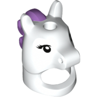 Costume / masque, cheval avec trou dans le haut et crinière lavande moyen, et cils noirs motif imprimé (fille licorne) (Costume / Mask, Horse with Hole in Top and Mane Medium Lavender, and Black Eyelashes Print (Unicorn Girl))