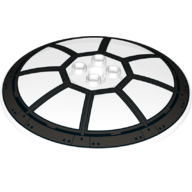 Visuel indicatif Rebrickable de Plat 8 x 8 inversé [Radar] avec motif imprimé tenons creux et TIE Fighter Cockpit (Dish 8 x 8 Inverted [Radar] with Hollow Studs and TIE Fighter Cockpit Print)