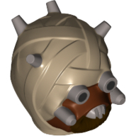 Tête de minifigurine Spécial, Tusken Raider avec motif imprimé Masque brun rougeâtre (Minifig Head Special, Tusken Raider with Reddish Brown Mask Print)