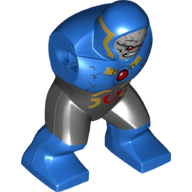 Corps géant, darkseid avec pantalon noir avec des marques d'or et rouge et cercle rouge sur le motif imprimé poitrine (Body Giant, Darkseid with Black Pants with Gold and Red Markings and Red Circle on Chest Print)