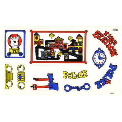 Visuel indicatif Rebrickable de Feuille d'autocollant 1 pour ensembles 140-1, 350-3 (Sticker Sheet 1 for Sets 140-1, 350-3)