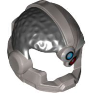Cheveux et casque cyborg, œil rouge et motif imprimé point azur foncé (Hair and Helmet Cyborg, Red Eye and Dark Azure Dot Print)