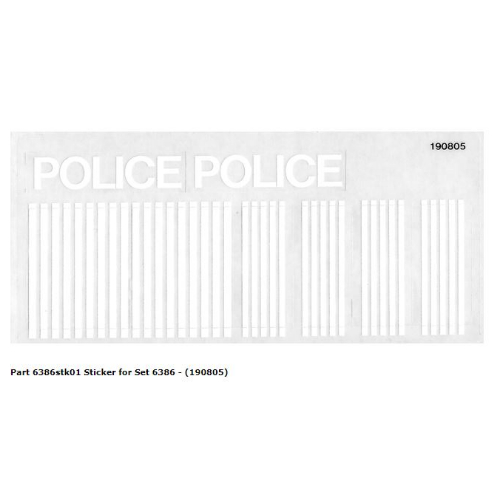 Visuel indicatif Rebrickable de Feuille d’autocollants pour le set 6386-1 (Sticker Sheet for Set 6386-1)