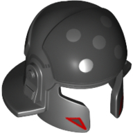 Casque agent impérial avec protection des joues et du cou avec motif imprimé triangles plats argentés et rouges (agent kallus) (Helmet Imperial Agent with Cheek and Neck Protection with Flat Silver and Red Triangles Print (Agent Kallus))