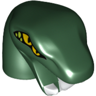 Tête de minifigurine Spécial, Serpent à cou court avec motif imprimé yeux doubles (Ninjago) (Minifig Head Special, Snake with Short Neck with Double Eyes Print (Ninjago))