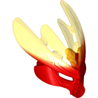 Visuel indicatif Rebrickable de Protecteur de masque de grande figurine avec motif transparent-Jaune marbré (masque protecteur de feu) (Large Figure Mask Protector with Marbled Trans-Yellow Pattern (Protector Mask of Fire))