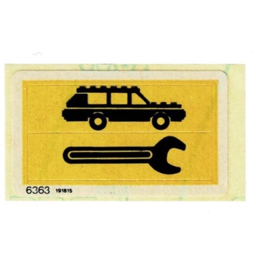 Visuel indicatif Rebrickable de Feuille d’autocollants pour le set 6363-1 (Sticker Sheet for Set 6363-1)