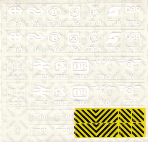 Visuel indicatif Rebrickable de Feuille d’autocollants pour le set 7760-1 (Sticker Sheet for Set 7760-1)