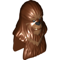 Tête de minifigurine spéciale, wookiee avec motif imprimé de fourrure beige foncé (Minifig Head Special, Wookiee with Dark Tan Fur Print)
