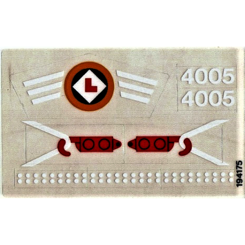 Visuel indicatif Rebrickable de Feuille d’autocollants pour le set 4005-1 (Sticker Sheet for Set 4005-1)