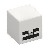 Tête de minifigurine spéciale, cube avec motif imprimé visage squelette (Minifig Head Special, Cube with Skeleton Face Print)
