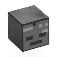 Tête de minifigurine spéciale, cube avec motif imprimé crâne squelette visage (Minifig Head Special, Cube with Wither Skull Skeleton Face Print)