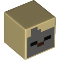 Tête de minifigurine spéciale, cube avec motif imprimé visage bleuté foncé pixélisé (enveloppe) (Minifig Head Special, Cube with Pixelated Dark Bluish Gray Face Print (Husk))