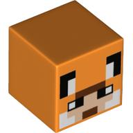 Tête de minifigurine Spécial, Cube avec motif imprimé Fox Face pixelisé (Minifig Head Special, Cube with Pixelated Fox Face Print)