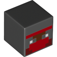 Tête de minifigurine Spécial, Cube avec motif imprimé rouge pixellisé (Minifig Head Special, Cube with Pixelated Red Print)