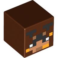 Tête de minifigurine Spécial, Cube avec motif imprimé Nougat pixelisé Bee Face (Minifig Head Special, Cube with Pixelated Nougat Bee Face Print)