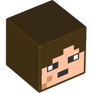 Tête de minifigurine spéciale, cube avec nougat clair visage motif imprimé (Minifig Head Special, Cube with Light Nougat Face Print)